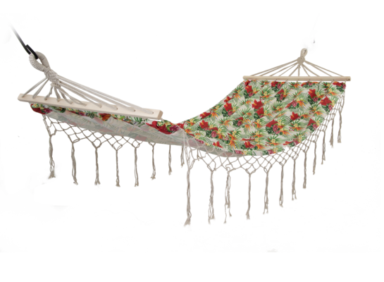Hamak 200 x 100 cm liście lub kwiaty