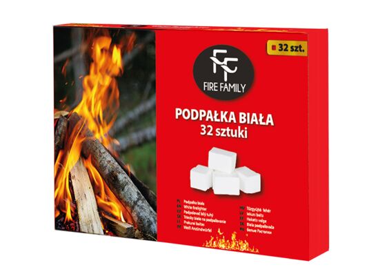 Podpałka biała w kostce 32 sztuki Fire Family