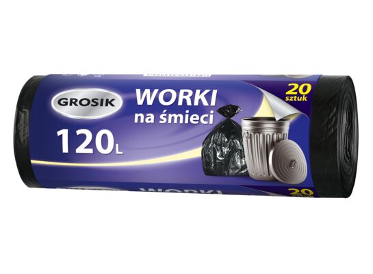 Worki na śmieci HD czarne 120 l 20 sztuk