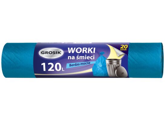 Worki na śmieci HD niebieskie 120 l 20 sztuk