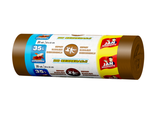 Worki do segregacji brązowy EP 35 l 20 sztuk Jan Niezbędny