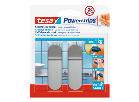 Haczyk samoprzylepny Powerstrips prosty metalowy do 1 kg tesa