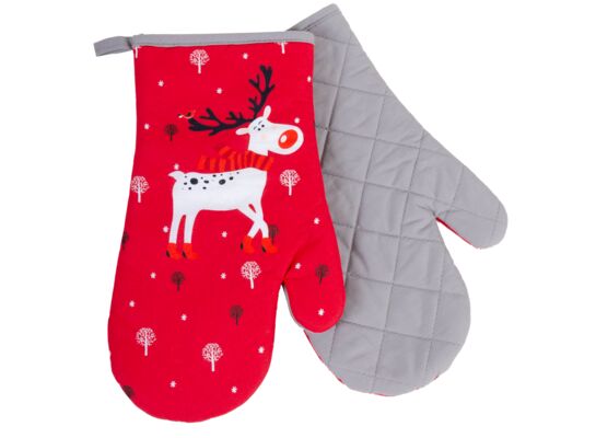 Komplet rękawic kuchennych Rudolpho 19 x 30 cm czerwony