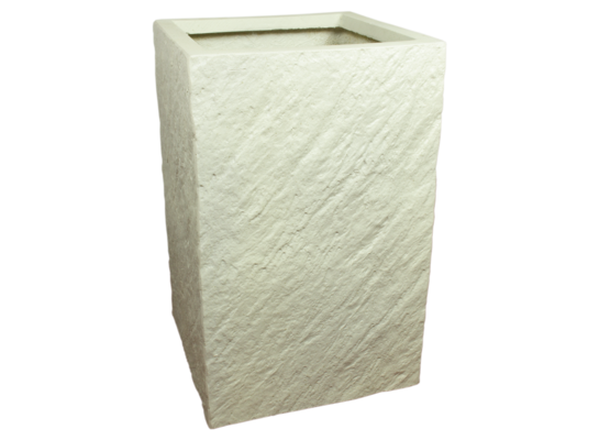 Donica FIBERSTONE kwadrat średni 30 x 30 x 47 cm biała