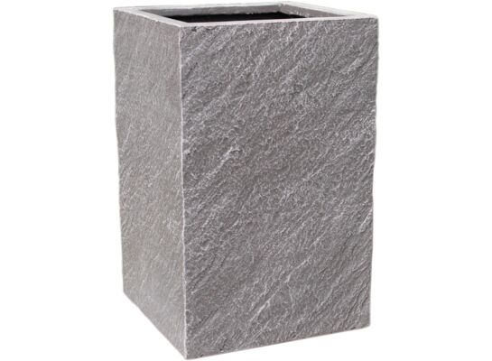 Donica FIBERSTONE kwadrat średni 30 x 30 x 47 cm ciemny grafit