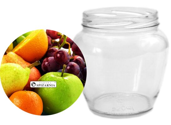 Słoik beczułka 0,55 l owoce 4 szt.