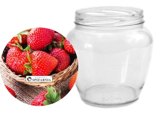 Słoik beczułka 0,55 l truskawka 4 szt.