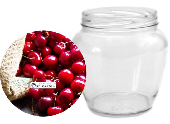 Słoik beczułka 0,55 l wiśnie 4 szt.
