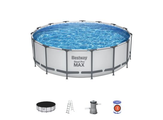 Basen stelażowy z drabinką, pompą i pokrywą Ø457 x 122 cm Bestway
