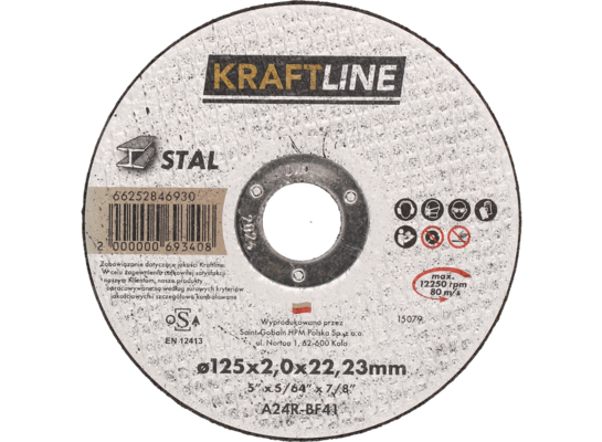 Tarcza do cięcia T41 125 x 2 x 22,23 stal KRAFTLINE