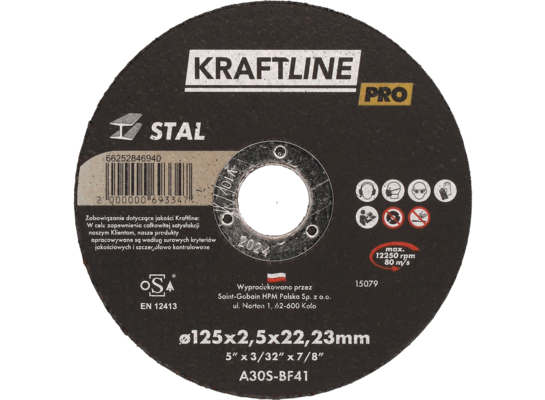Tarcza do cięcia T41 115 x 2 x 22,23 mm stal KRAFTLINE PRO