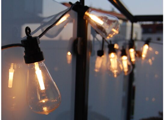 Lampki ogrodowe podłużne żarówki girlanda 10 LED