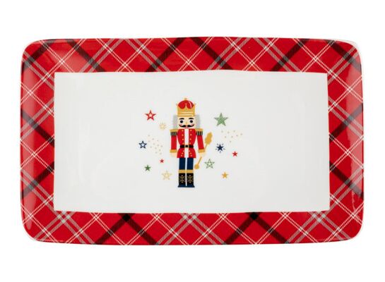 Talerz prostokątny CHRISTMAS NUTCRACKER 20 x 12,8 cm