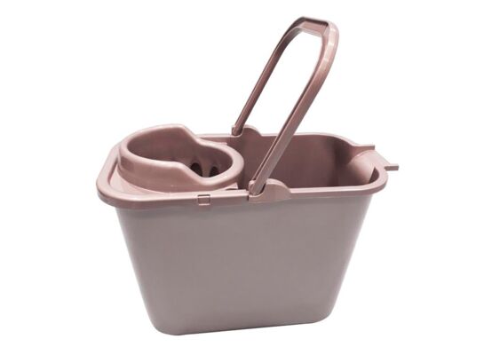 Wiadro prostokątne z wyciskaczem 12 l srebrne