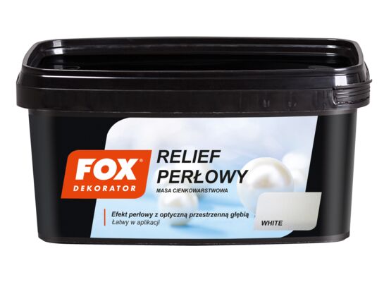 Masa cienkowarstwowa RELIEF PERŁOWY WHITE 1kg FOX