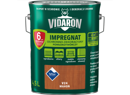 Impregnat Powłokotwórczy Ochronno-Dekoracyjny Mahoń V24 4,5 l VIDARON