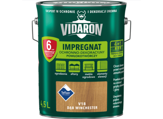 Impregnat Powłokotwórczy Ochronno-Dekoracyjny Dąb Winchester V18 4,5 l VIDARON