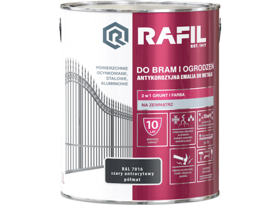 Farba "BRAMA" szara antracyt 3 l RAFIL