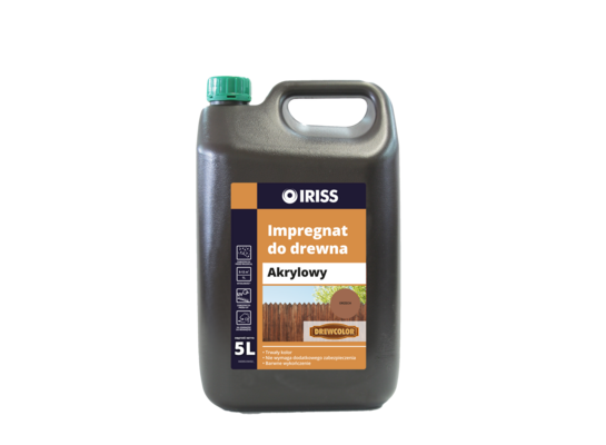 Impregnat akrylowy do drewna 5 l orzech IRISS