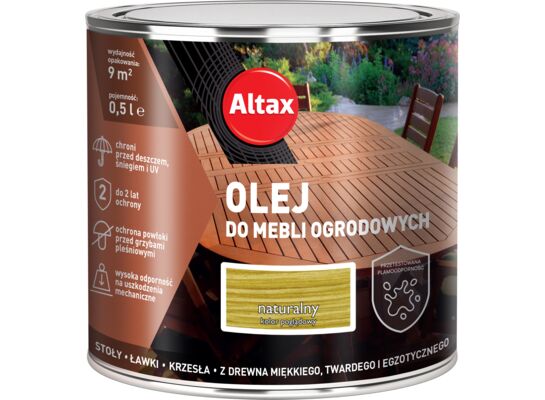 Olej do mebli ogrodowych 0,5 l Naturalny Altax
