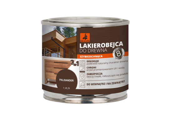 Lakierobejca do drewna szybkoschnąca 200 ml palisander DRAGON