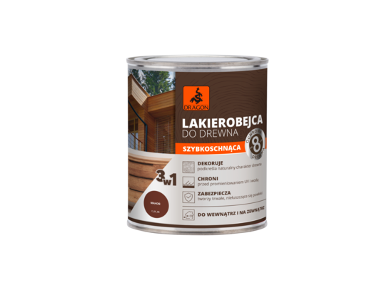 Lakierobejca do drewna szybkoschnąca 700 ml mahoń DRAGON