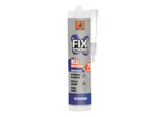 Klej montażowy FIX strong bezbarwny 280 ml DRAGON
