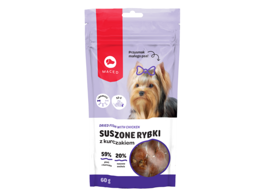 Przysmak dla psa York suszona rybka z kurczakiem 60 g Maced