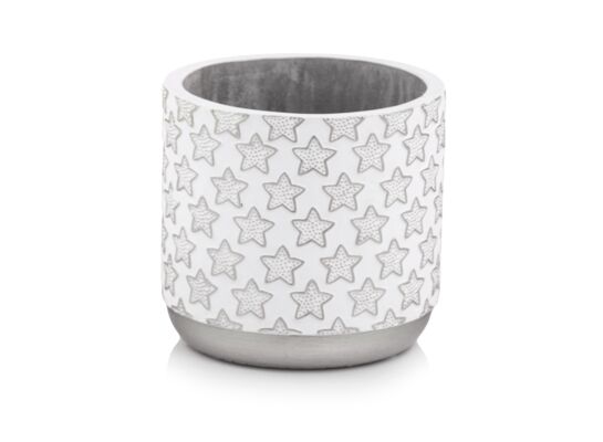 Osłonka cylinder X-mas srebrny 14 cm