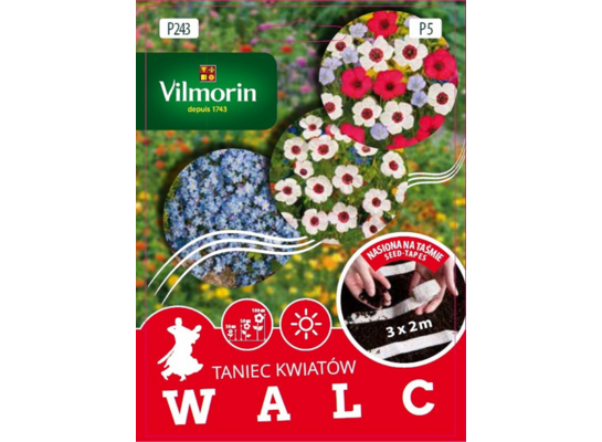 Nasiona kwiatów na taśmie 3 x 2 m, Taniec Kwiatów Walc Vilmorin Garden