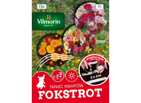 Nasiona kwiatów na taśmie 3 x 2 m, Taniec Kwiatów Fokstrot Vilmorin Garden