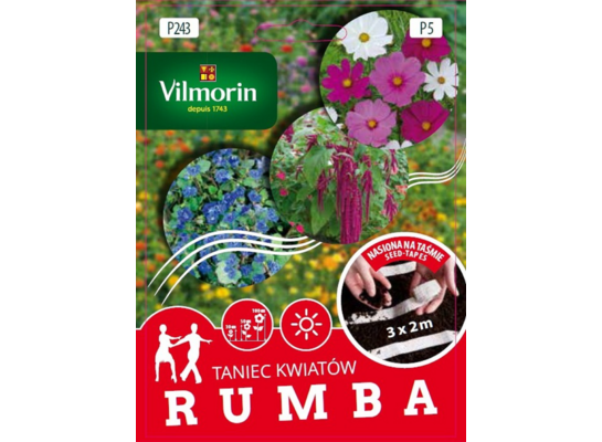 Nasiona kwiatów na taśmie 3 x 2 m, Taniec Kwiatów Rumba Vilmorin Garden