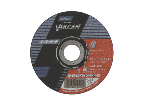 Tarcza korundowa typ 41-115 x 1.6 x 22,23 inox Norton vulcan