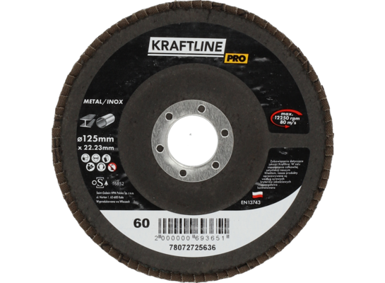 Tarcza ścierna lamelkowa 125 x 22 mm P60 cyrkon KRAFTLINE PRO