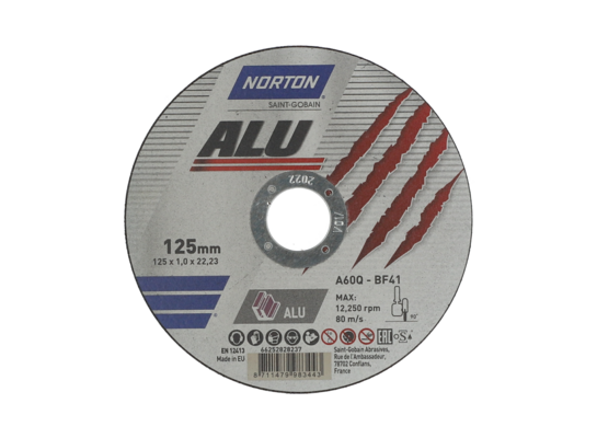 Tarcza korundowa a60q-125 x 1.0 x 22,23-T41 Norton-alu