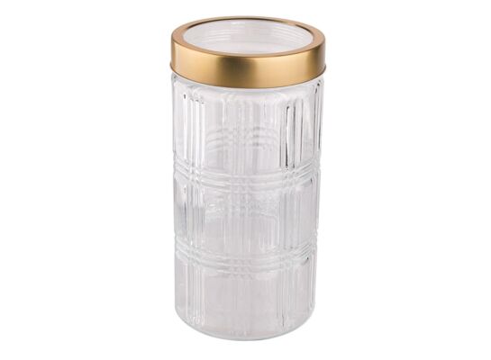Pojemnik szklany z pokrywką złotą 1,2 l