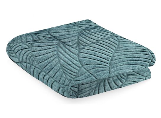 Koc flanelowy Leafline 150 x 200 cm niebieski