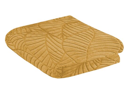 Koc flanelowy Leafline 150 x 200 cm musztardowy
