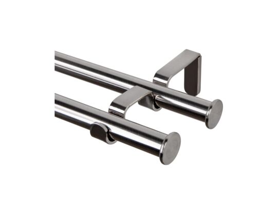 Karnisz podwójny Oslo II 19/16 mm 240 cm ef.stali