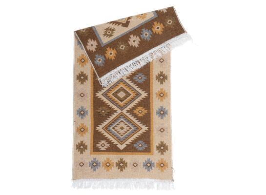 Dywan Kilim 80 x 150 cm miód romby