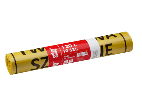 Worki do segregacji 120 l żółty 10 sztuk gr. 0,04 mm