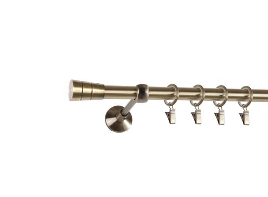 Karnisz pojedynczy Siena I 19 mm 240 cm ant. mosiądz