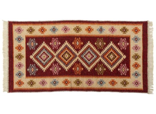 Dywan Kilim 120 x 180 cm bordo romby