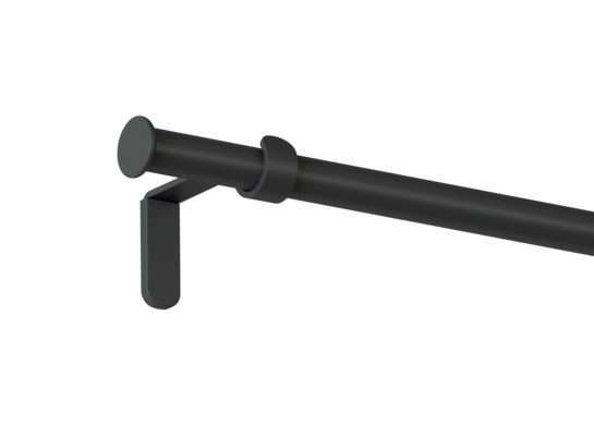 Karnisz pojedynczy Oslo I 19 mm 200 cm czarny mat