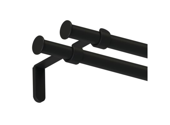 Karnisz podwójny Oslo II 19/16 mm 160 cm czarny mat