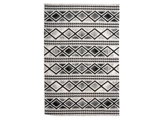 Dywan Candida 80 x 200 cm romby biało czarne