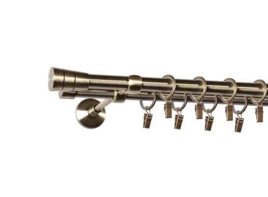 Karnisz podwójny Siena II 19/16 mm 200 cm ant. mosiądz