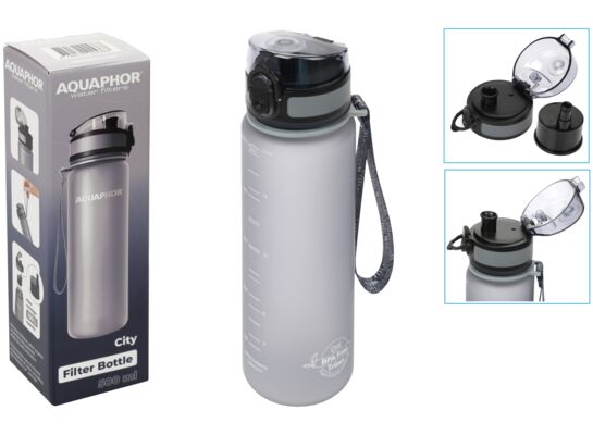 Butelka filtrująca 500 ml Aquaphor CITY szara