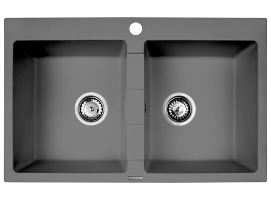 Zlewozmywak granitowy RODOS szary beton 78 x 50 cm