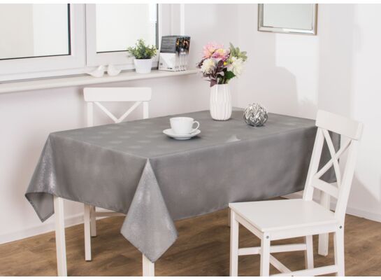 Obrus ASTERIA 140 x 200 cm jasnoszary